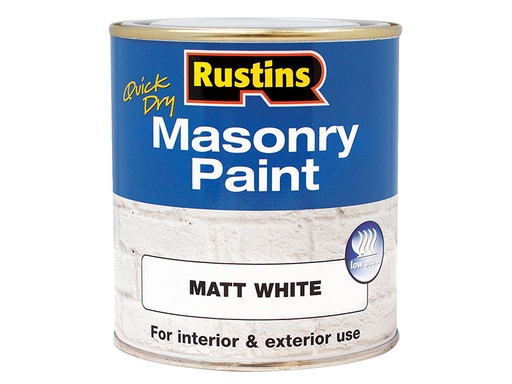 [RUSMASPW250] Quick Dry Masonry Paint Matt White 250ml