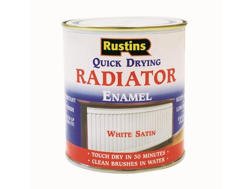 [RUSQDRES500] Quick Dry Radiator Enamel Paint Satin White 500ml