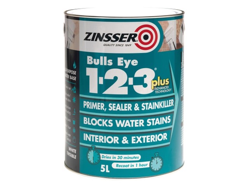 [ZINBE123P1L] Bulls Eye® 1-2-3 Plus Primer, Sealer & Stain Killer White 1 litre