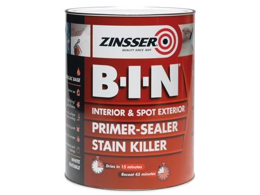 [ZINBIN25L] B.I.N® Primer, Sealer & Stain Killer Paint White 2.5 litre