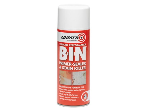 [ZINBIN400A] B.I.N® Primer, Sealer & Stain Killer Aerosol White 400ml