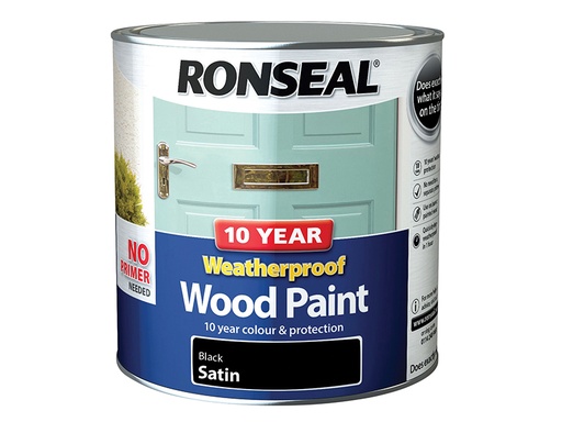 [RSL38794] 10 Year Weatherproof Wood Paint Black Satin 2.5 litre