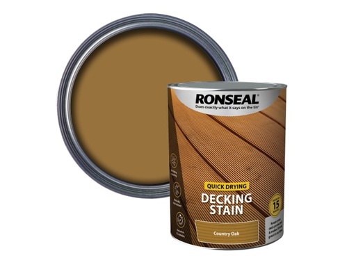 [RSLQDDSCO5L] Quick Drying Decking Stain Country Oak 5 litre