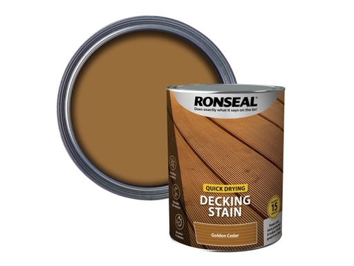 [RSLQDDSGC5L] Quick Drying Decking Stain Golden Cedar 5 litre