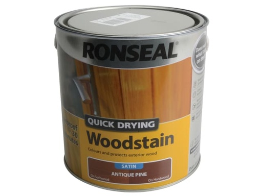 [RSLQDWSAP25L] Quick Drying Woodstain Satin Antique Pine 2.5 litre