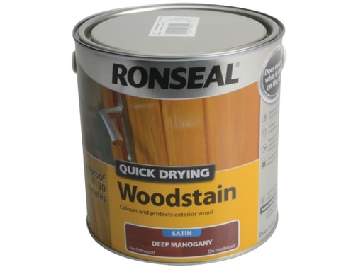[RSLQDWSDM25L] Quick Drying Woodstain Satin Deep Mahogany 2.5 litre