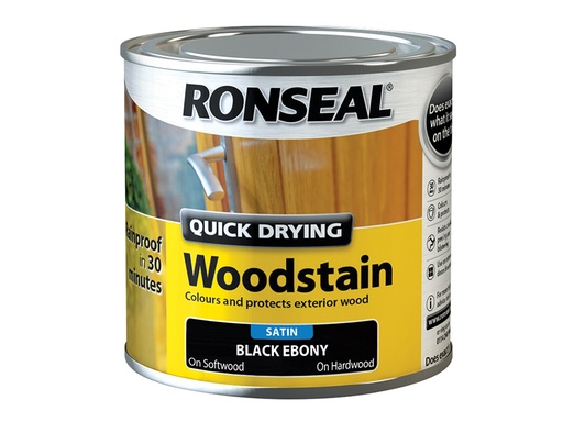 [RSLQDWSE250] Quick Drying Woodstain Satin Ebony 250ml