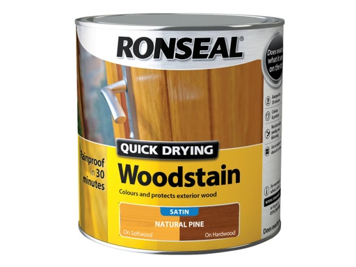 [RSLQDWSNP25L] Quick Drying Woodstain Satin Natural Pine 2.5 litre