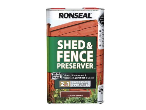 [RSLSFAB5L] Shed & Fence Preserver Autumn Brown 5 litre