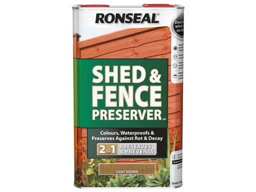 [RSLSFLB5L] Shed & Fence Preserver Light Brown 5 litre