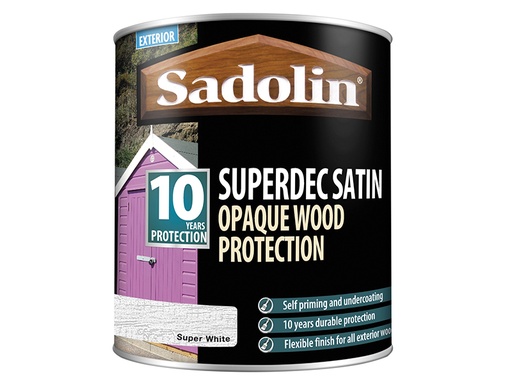 [SAD5028825] Superdec Opaque Wood Protection Super White Satin 1 litre