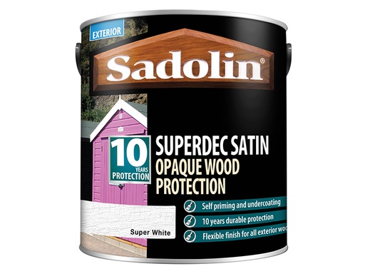 [SAD5028826] Superdec Opaque Wood Protection Super White Satin 2.5 litre