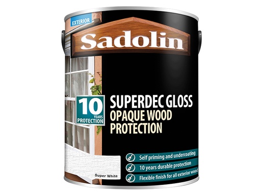 [SAD5028852] Superdec Opaque Wood Protection Super White Gloss 5 litre
