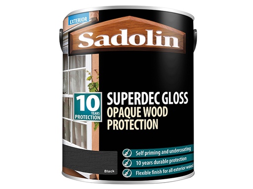 [SAD5028855] Superdec Opaque Wood Protection Black Gloss 5 litre