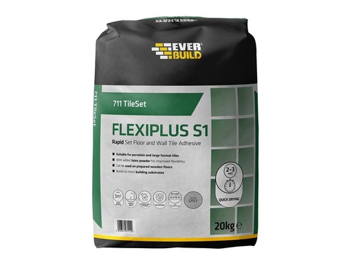 [EVBRSPLUS20] 711 TileSet Flexiplus Tile Adhesive Grey 20kg