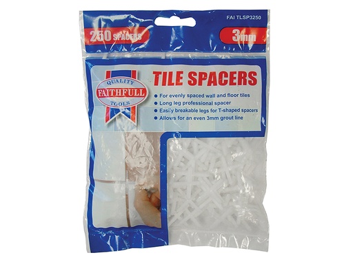 [FAITLSP3250] Tile Spacer Long Leg 3mm (Bag 250)
