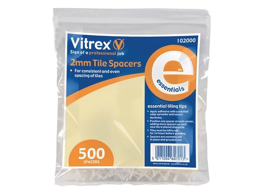 [VIT102000] Essential Tile Spacers 2mm (Pack 500)