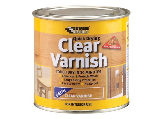 [EVBWVARCLS02] Quick Dry Wood Varnish Satin Clear 250ml