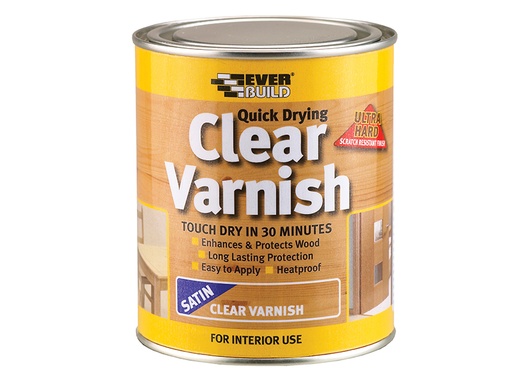 [EVBWVARCLS07] Quick Dry Wood Varnish Satin Clear 750ml