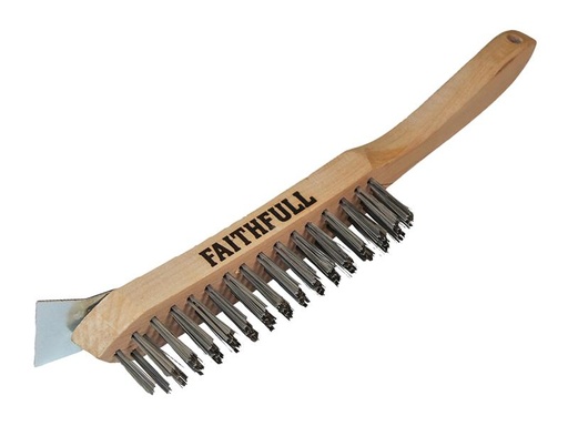 [FAI6804S] 680/4S Heavy-Duty Scratch Brush with Scraper - 4 Row