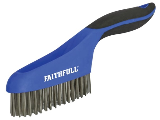[FAISB164SS] Scratch Brush Soft Grip 4 x 16 Row Stainless Steel