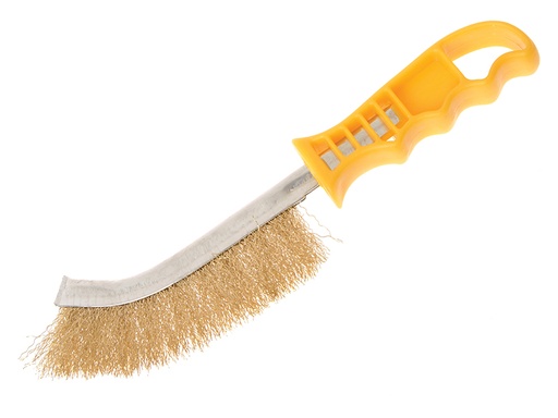 [FAIWBHANDB] Wire Scratch Brush Brass Yellow Handle