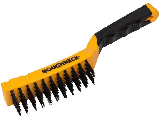 [ROU52040] Carbon Steel Wire Brush Soft Grip 300mm (12in) - 4 Row