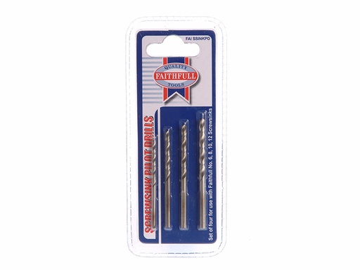 [FAISSINKPD] Screwsink Pilot Drill Set, 4 Piece