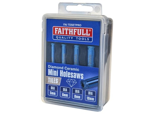 [FAITDSETPRO] Diamond Ceramic Mini Holesaw Set, 4 Piece