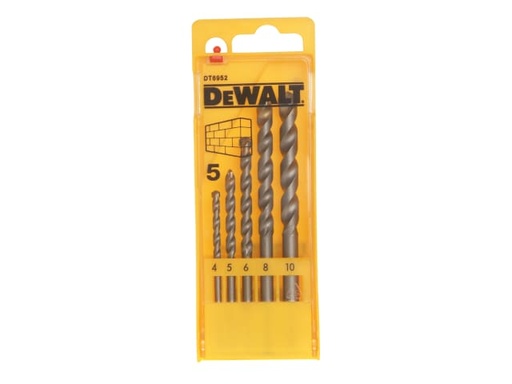 [DEWDT6952QZ] Masonry Drill Set 5 Piece 4-10mm
