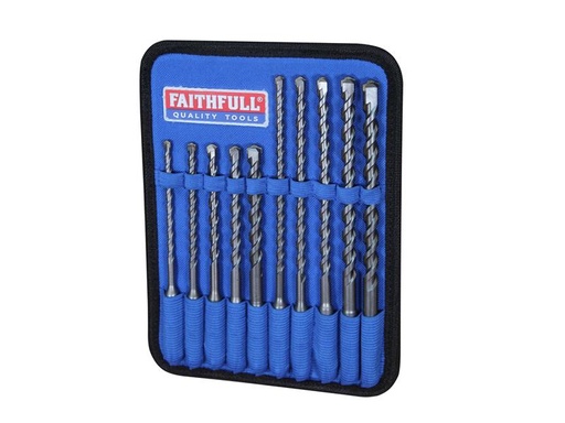 [FAISDSSET10] SDS Plus Drill Bit Set, 10 Piece