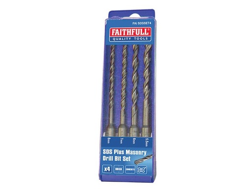 [FAISDSSET4] SDS Plus Drill Bit Set, 4 Piece