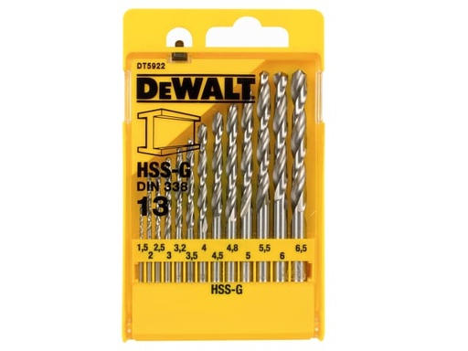[DEWDT5922QZ] HSS-G Jobber Drill Bit Set, 13 Piece