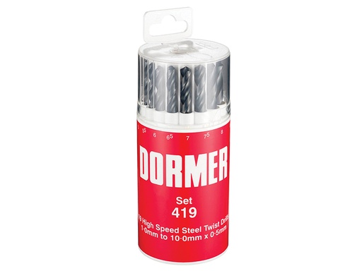 [DORSET419] A191 No.419 Metric HSS Drill Set of 19 1.0-10.0 x 0.5mm