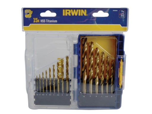 [IRWIW3038501] HSS Titanium Metal Drill Bit Set, 15 Piece