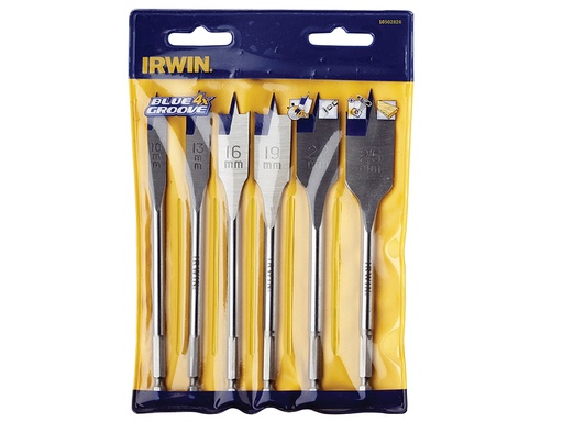 [IRW10502826] Blue Groove 4X Flat Bit Set, 6 Piece