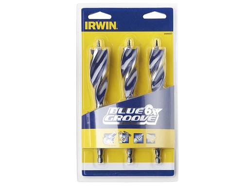 [IRW10506627] Blue Groove 6X Wood Drill Bit Set, 3 Piece 20-25mm