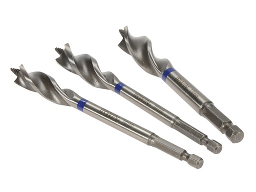 [IRW10507720] Blue Groove Wood Power Bit Set, 3 Piece 14 16 & 18mm
