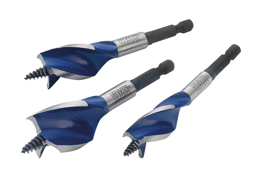 [IRW1922006] Blue Groove 6X Stubby Wood Bit Set, 3 Piece 16-25mm