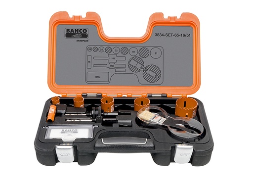 [BAHHSSET1651] Professional Holesaw Set 3834 16/51 Sizes: 16-51mm