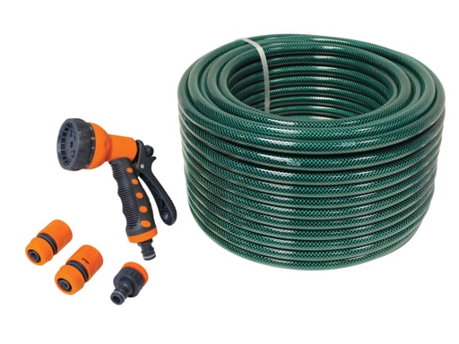 [FAIHOSE50AV] PVC Garden Hose 50m with Fittings & Spray Gun