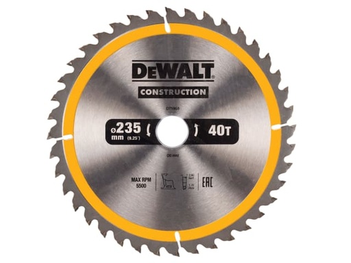 [DEWDT1955QZ] Portable Construction Circular Saw Blade 235 x 30mm x 40T