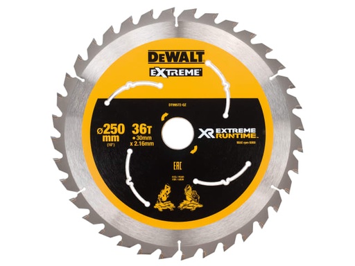 [DEWDT99572QZ] Extreme Runtime FlexVolt Mitre Saw Blade 250 x 30mm x 36T