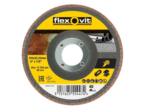 [FLV27528] Flap Disc For Angle Grinders 125mm 40G