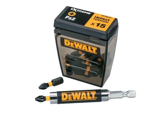 [DEWDT70618TQ] Extreme Impact Torsion Bits PZ2 (Tic Tac Box 15) and Holder