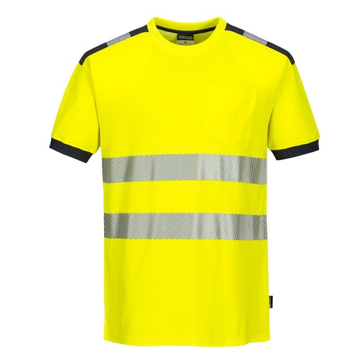 T181 Pw3 Hi-Vis T-Shirt S/S - Yellow/Grey