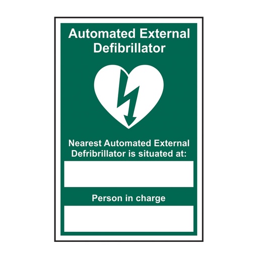 [HBS 14650] Automated External Defibrillator Nearest - SAV (200 x 300mm)