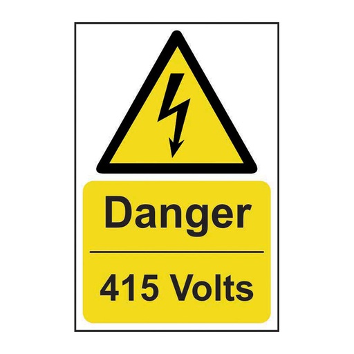 [HBS 11007] Danger 415 volts - SAV (400 x 600mm)