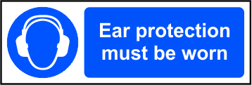 [HBS 11404] Ear protection must be worn - SAV (300 x 100mm)