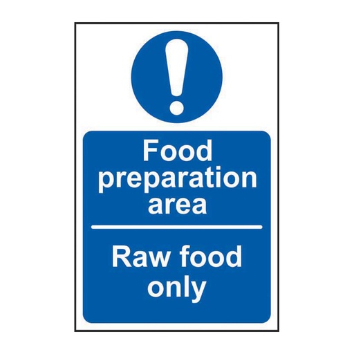 [HBS 11500] Food preparation area Raw food only - SAV (100 x 150mm)